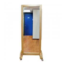 Espejo de Fisioterapia Móvil de 1 Sección con Marco de Madera de 185 cm alto x 69 ancho para Valorar Postura - Mecano Rehab