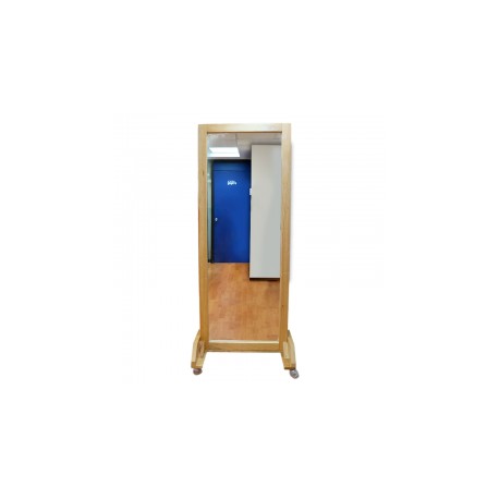 Espejo de Fisioterapia Móvil de 1 Sección con Marco de Madera de 185 cm alto x 69 ancho para Valorar Postura - Mecano Rehab