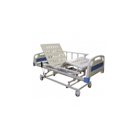 Cama de Hospital con Barandal Eléctrica con 3 Movimientos Fabricada en Acero para 180 kg y con Control Remoto - Medimetrics
